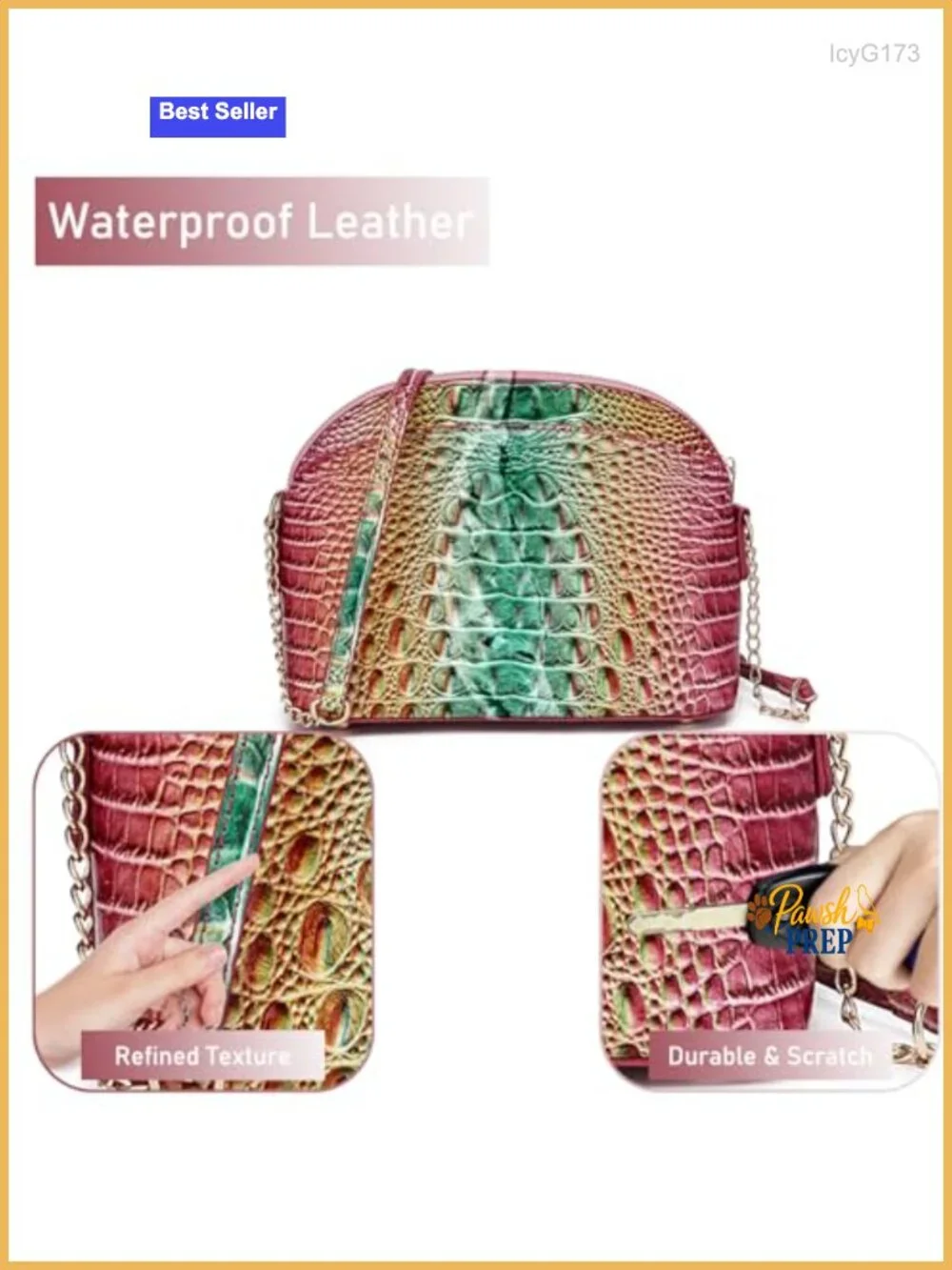 Satchel Purse Crocodile Embossed Vegan Leather Crossbody Shoulder Handbag Clutch
